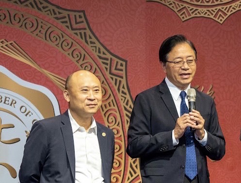 桃園市長張善政於紫青年終晚會上致詞